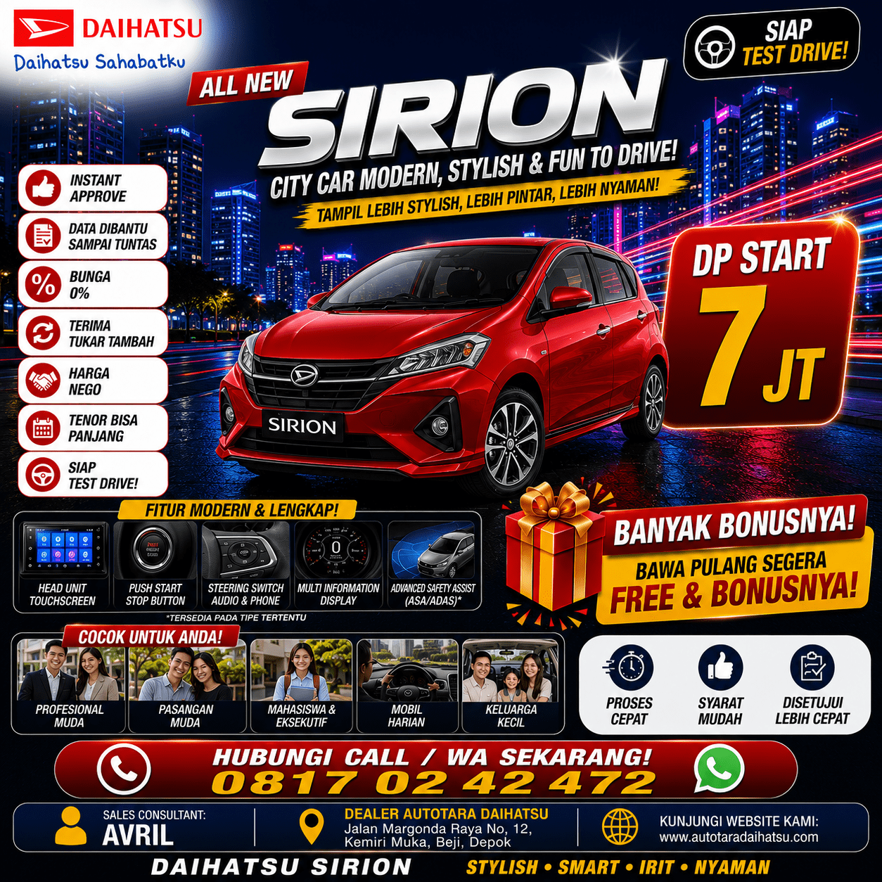 sirion dp murah depok
