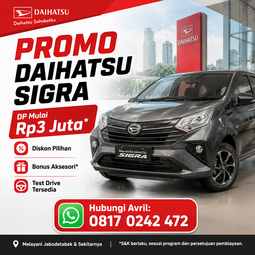 promo Daihatsu Sigra dp murah 2026, dp 3 juta nego